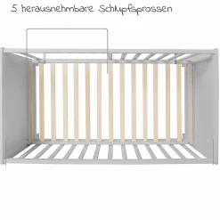 Beistellbett und Kinderbett Hamburg 60 x 120 cm - Taupe