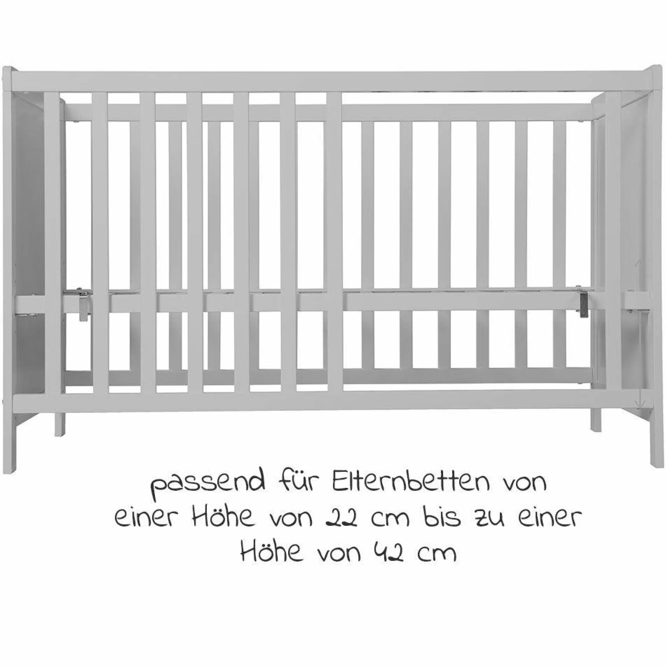 Beistellbett und Kinderbett Hamburg 60 x 120 cm - Taupe
