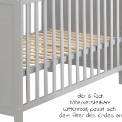 Beistellbett und Kinderbett Hamburg 60 x 120 cm - Taupe