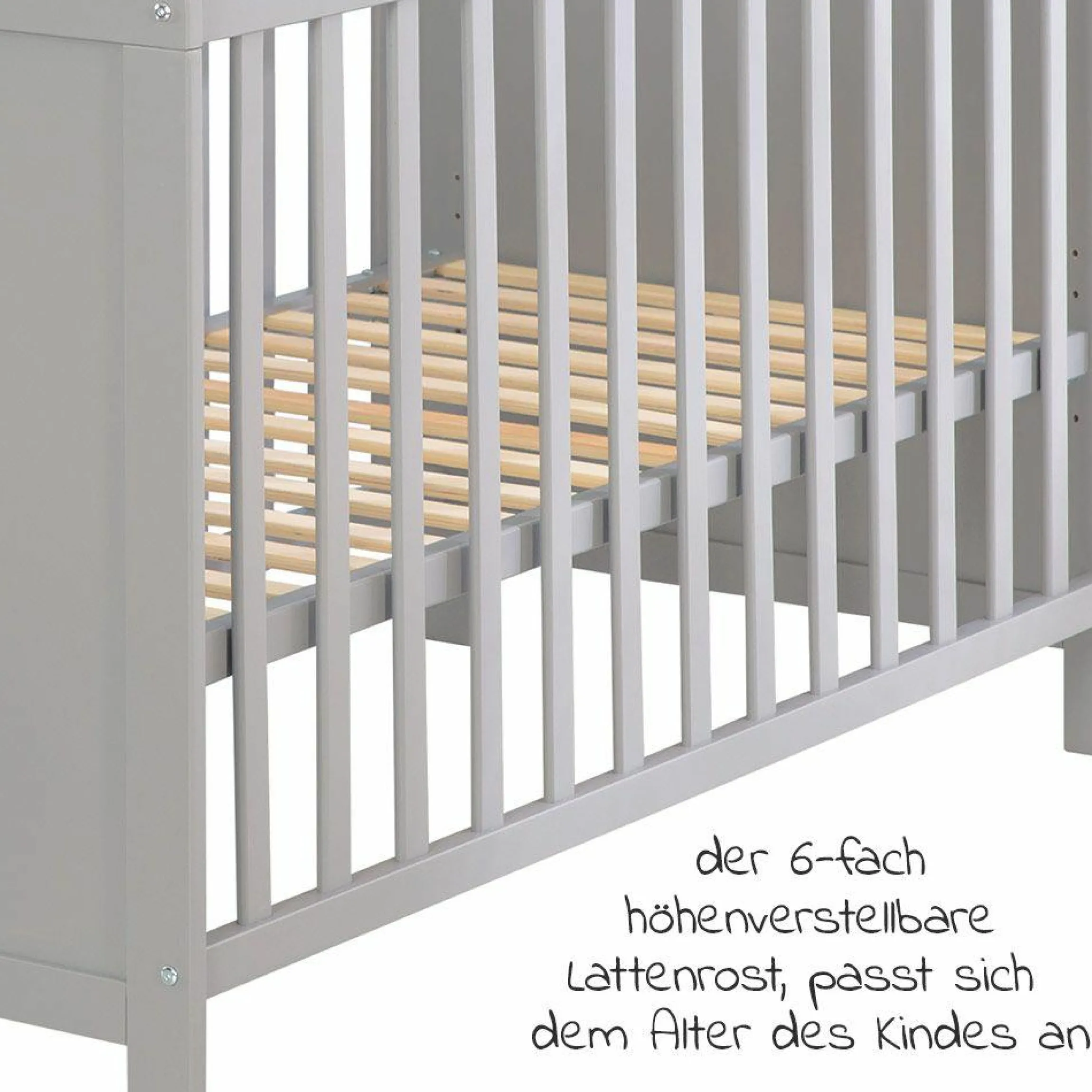 Beistellbett und Kinderbett Hamburg 60 x 120 cm - Taupe
