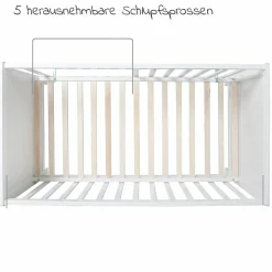 Beistellbett und Kinderbett Hamburg 60 x 120 cm - Weiß