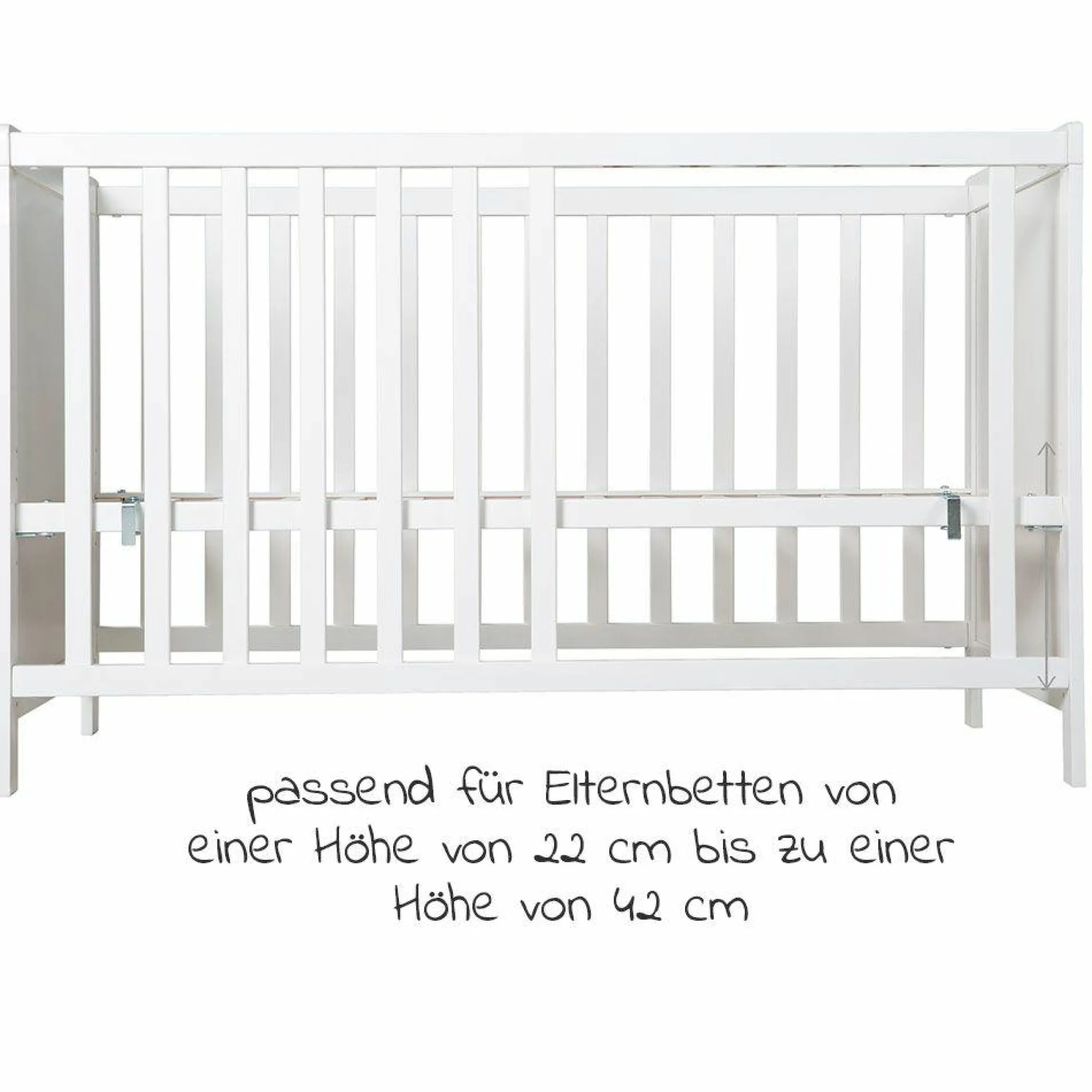Beistellbett und Kinderbett Hamburg 60 x 120 cm - Weiß
