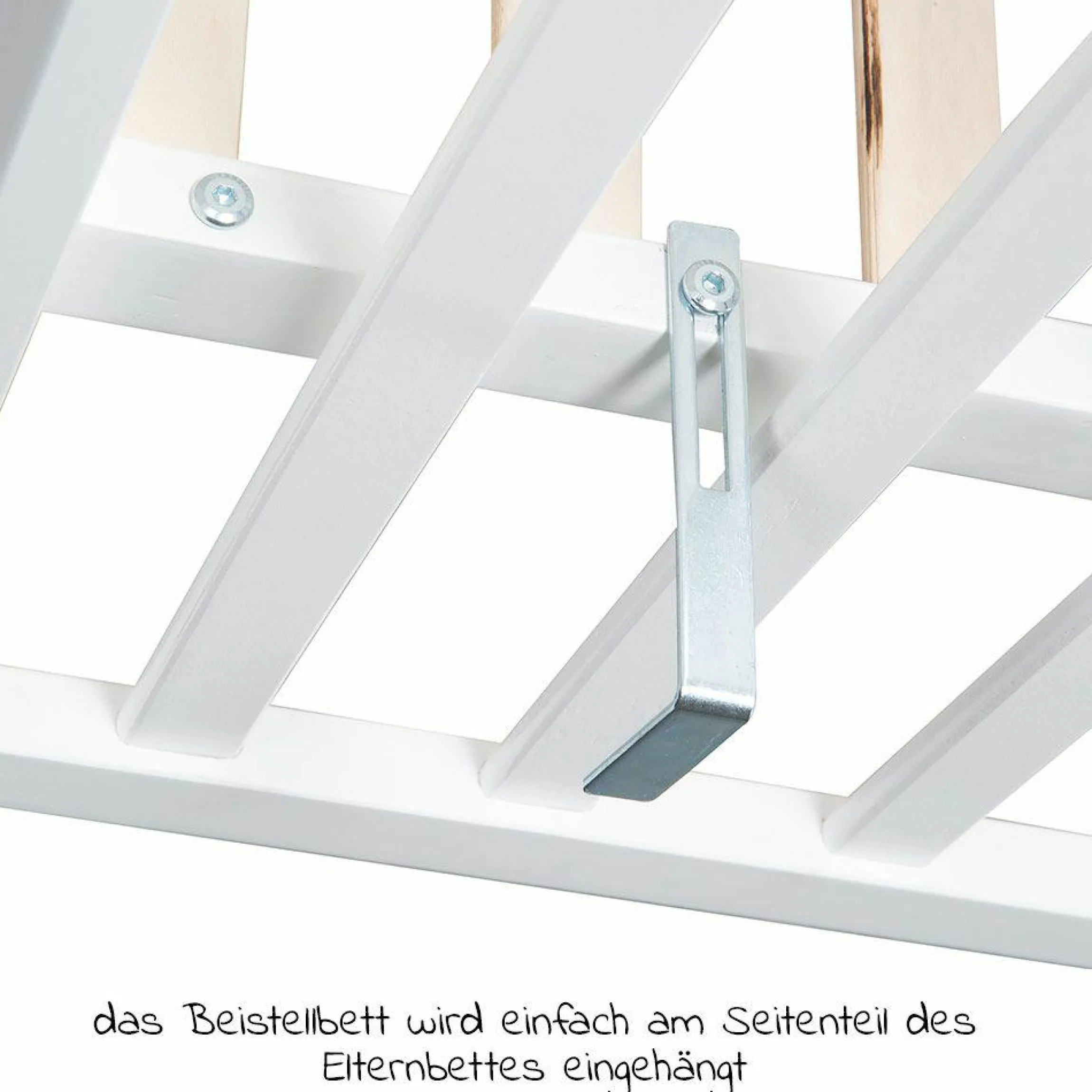 Beistellbett und Kinderbett Hamburg 60 x 120 cm - Weiß