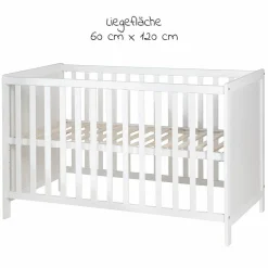 Beistellbett und Kinderbett Hamburg 60 x 120 cm - Weiß