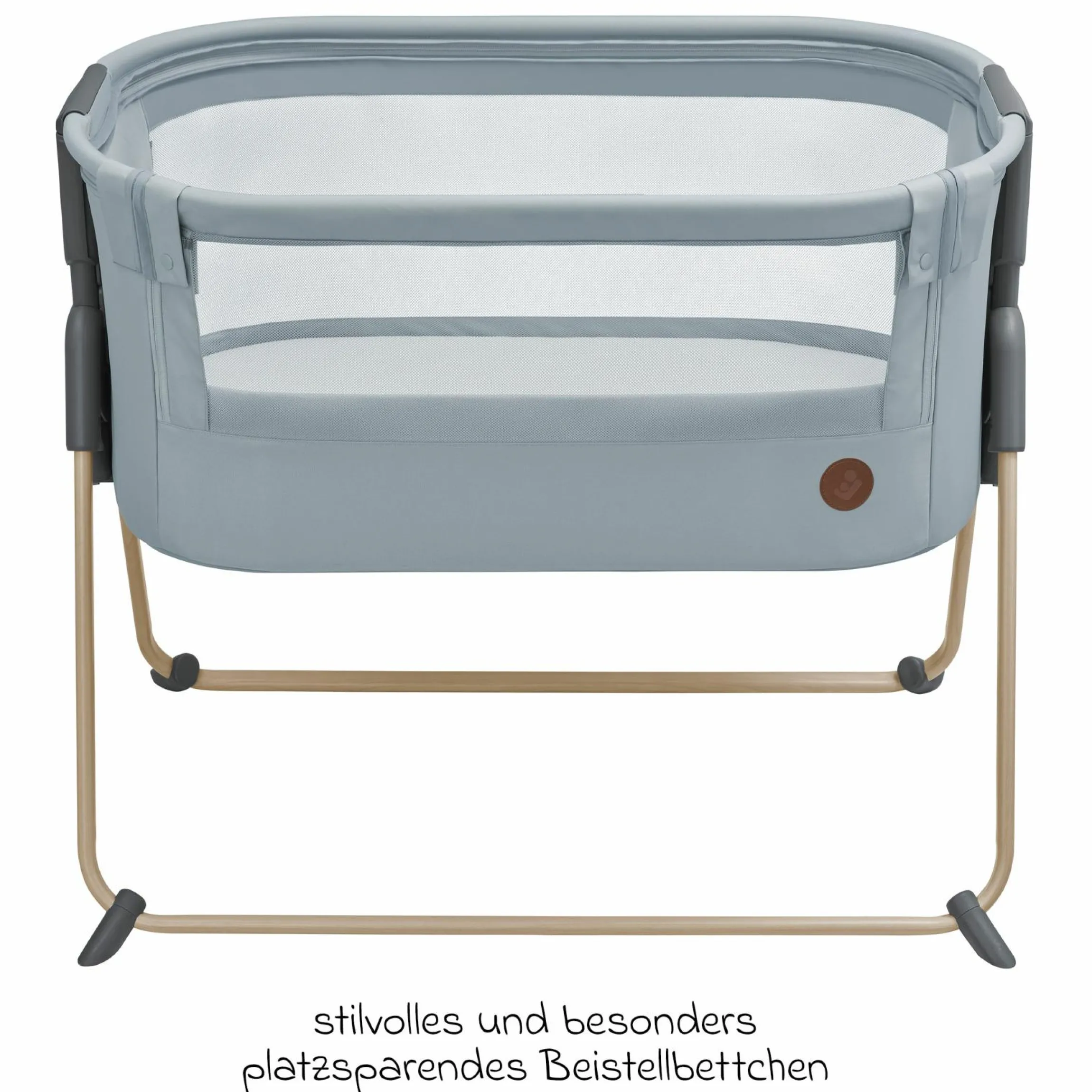 Beistellbettchen Tori Beyond Eco Care ab Geburt - 6 Monate inkl. Matratze & Tragetasche - Grey - Kollektion 2025
