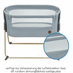 Beistellbettchen Tori Beyond Eco Care ab Geburt - 6 Monate inkl. Matratze & Tragetasche - Grey - Kollektion 2025
