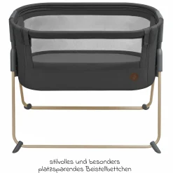 Beistellbettchen Tori Beyond Eco Care ab Geburt - 6 Monate inkl. Matratze & Tragetasche - Graphite - Kollektion 2025