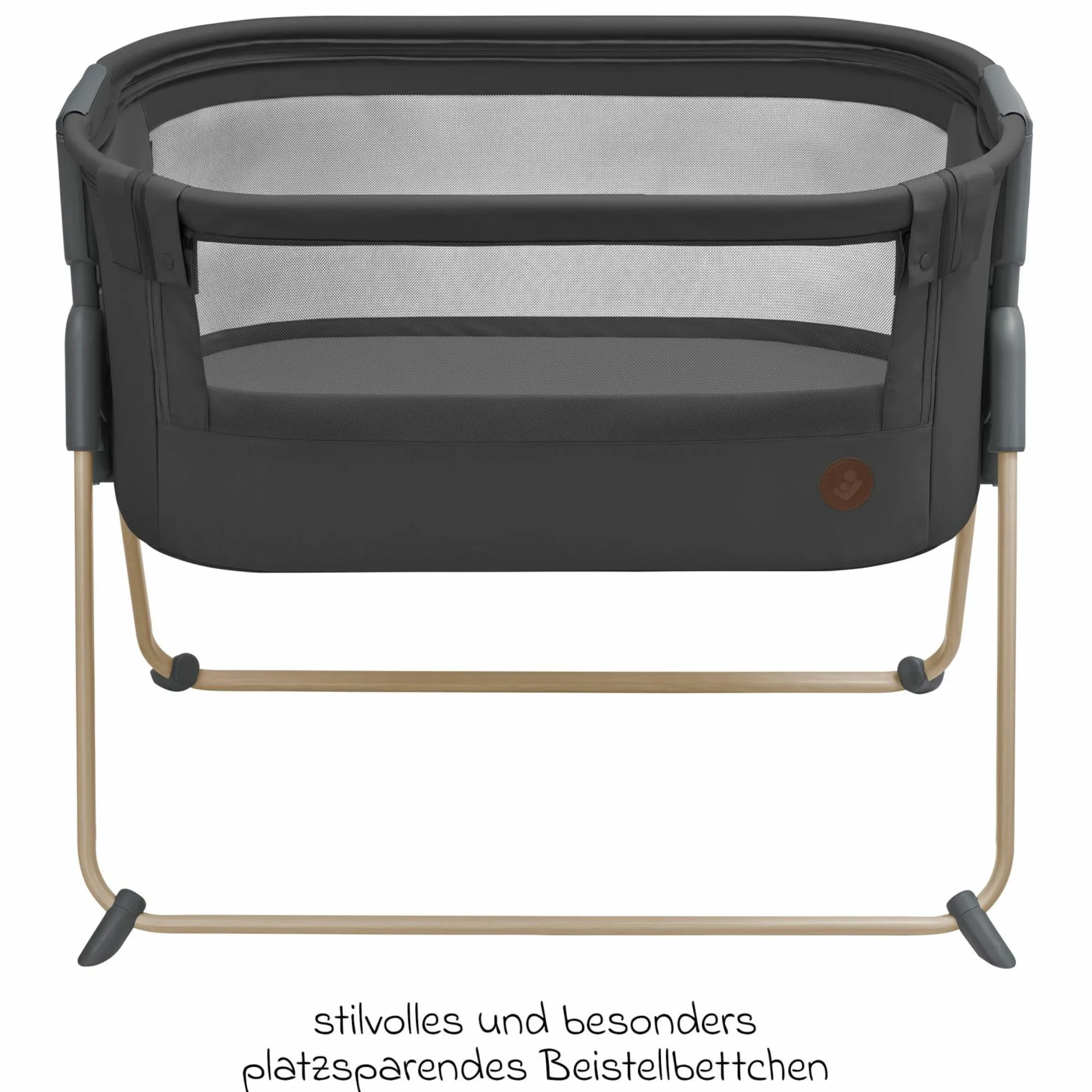 Beistellbettchen Tori Beyond Eco Care ab Geburt - 6 Monate inkl. Matratze & Tragetasche - Graphite - Kollektion 2025