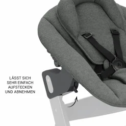 Beta Plus Dark Grey 5-tlg. Newborn Set - Hochstuhl + 2in1 Neugeborenen-Aufsatz & Wippe Premium, Essbrett, Sitzkissen - Dark Grey
