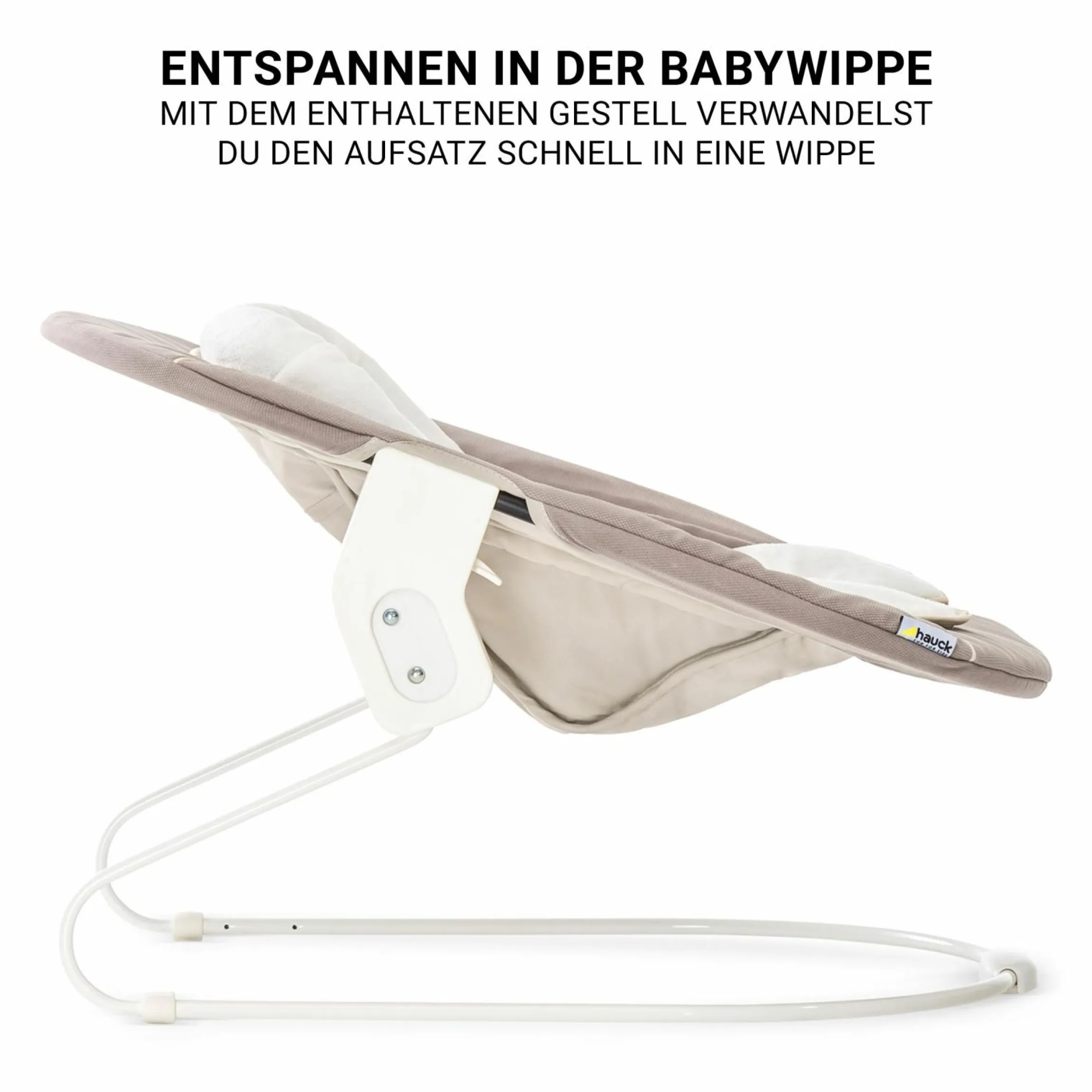 Beta Plus Dark Grey 5-tlg. Newborn Set - Hochstuhl + 2in1 Neugeborenen-Aufsatz & Wippe, Essbrett, Sitzkissen - Stretch Beige