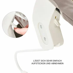 Beta Plus Dark Grey 5-tlg. Newborn Set - Hochstuhl + 2in1 Neugeborenen-Aufsatz & Wippe, Essbrett, Sitzkissen - Stretch Beige