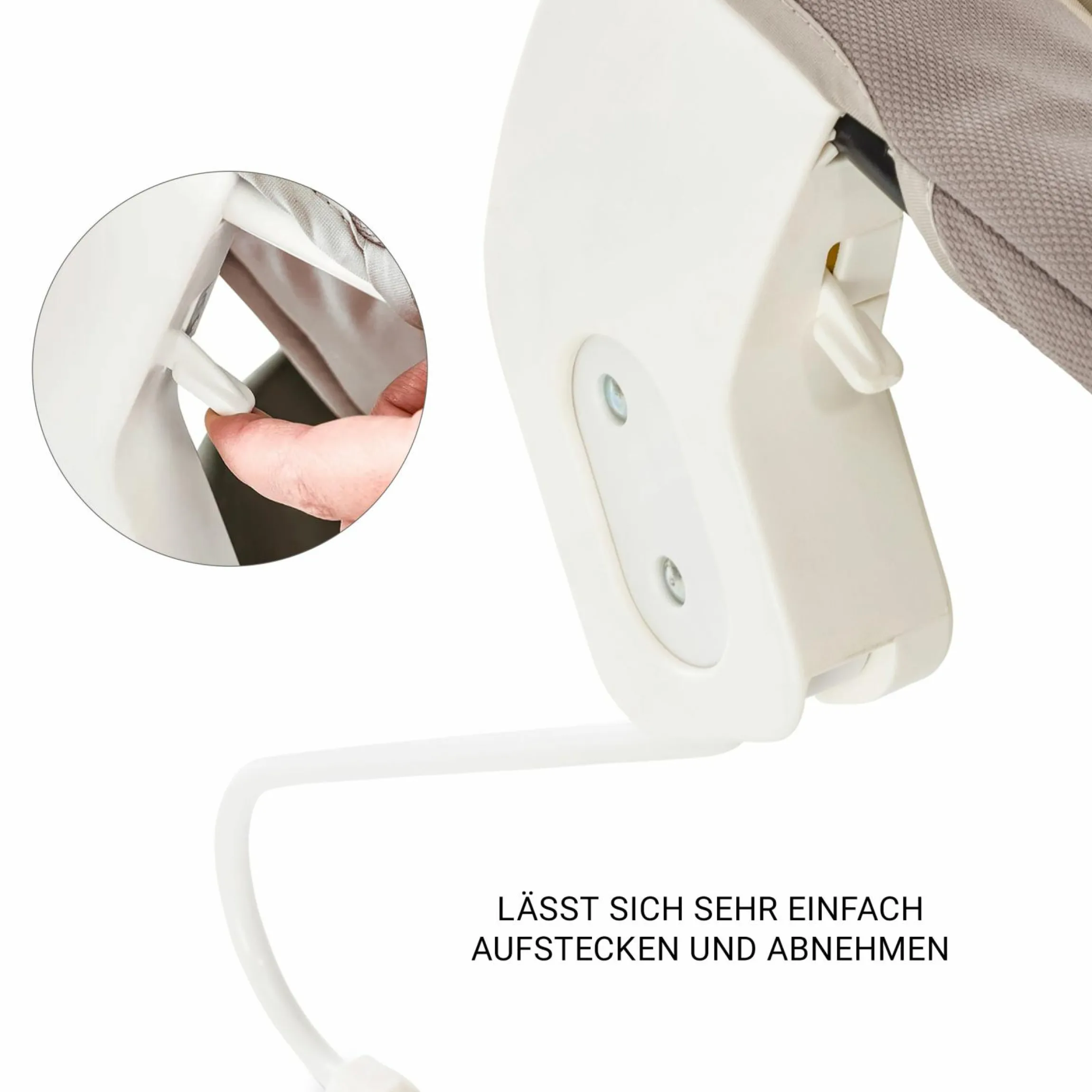 Beta Plus Dark Grey 5-tlg. Newborn Set - Hochstuhl + 2in1 Neugeborenen-Aufsatz & Wippe, Essbrett, Sitzkissen - Stretch Beige