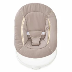 Beta Plus Dark Grey 5-tlg. Newborn Set - Hochstuhl + 2in1 Neugeborenen-Aufsatz & Wippe, Essbrett, Sitzkissen - Stretch Beige