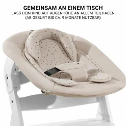 Beta Plus Natural 5-tlg. Newborn Set - Hochstuhl + 2in1 Neugeborenen-Aufsatz & Wippe + Essbrett + Sitzkissen - Disney Winnie the Pooh - Beige