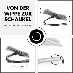 Beta Plus White 5-tlg. Newbornset - Hochstuhl + 2in1 Babyaufsatz & Wippe, Essbrett, Sitzkissen - Dark Grey Melange