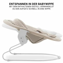 Beta Plus White 5-tlg. Newborn Set - Hochstuhl + 2in1 Neugeborenen-Aufsatz & Wippe + Essbrett + Sitzkissen - Disney - Winnie the Pooh Beige