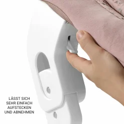 Beta Plus Whitewashed 5-tlg. Newborn Set - Hochstuhl + 2in1 Neugeborenen-Aufsatz & Wippe + Essbrett + Sitzkissen - Disney - Bambi Rose