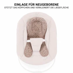 Beta Plus Whitewashed 5-tlg. Newborn Set - Hochstuhl + 2in1 Neugeborenen-Aufsatz & Wippe + Essbrett + Sitzkissen - Disney - Bambi Rose
