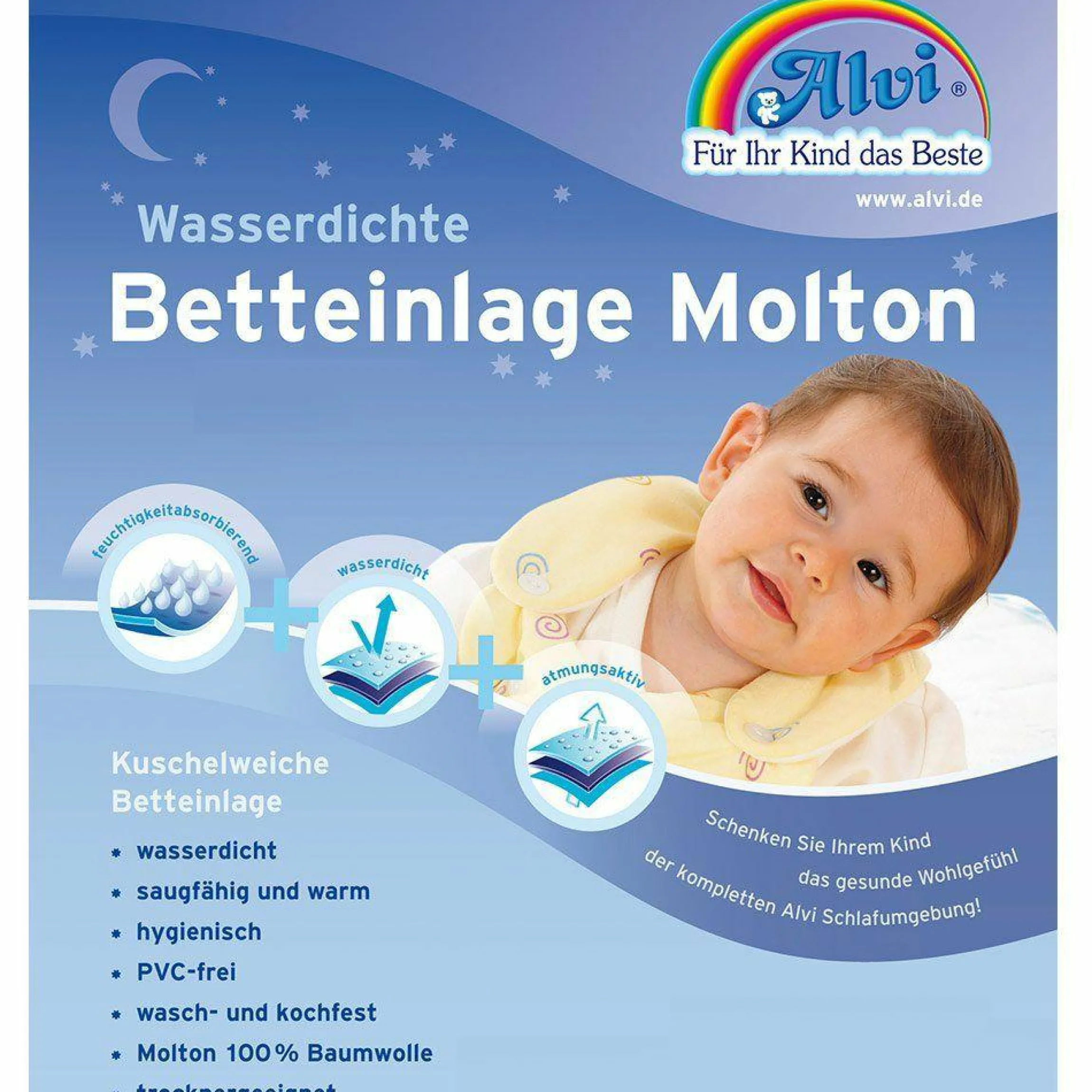 Betteinlage Molton 40 x 50 cm