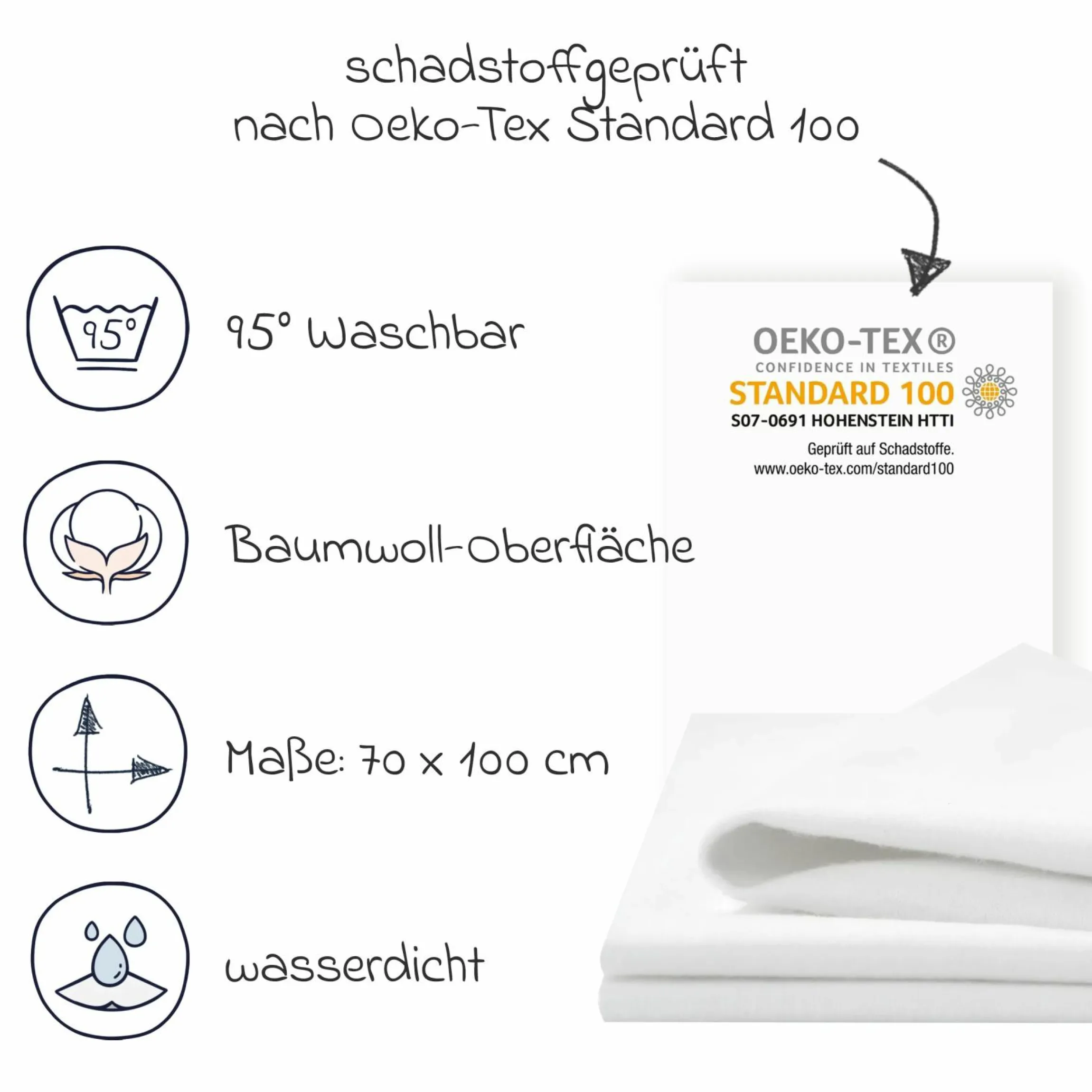 Betteinlage wasserdicht 70 x 100 cm