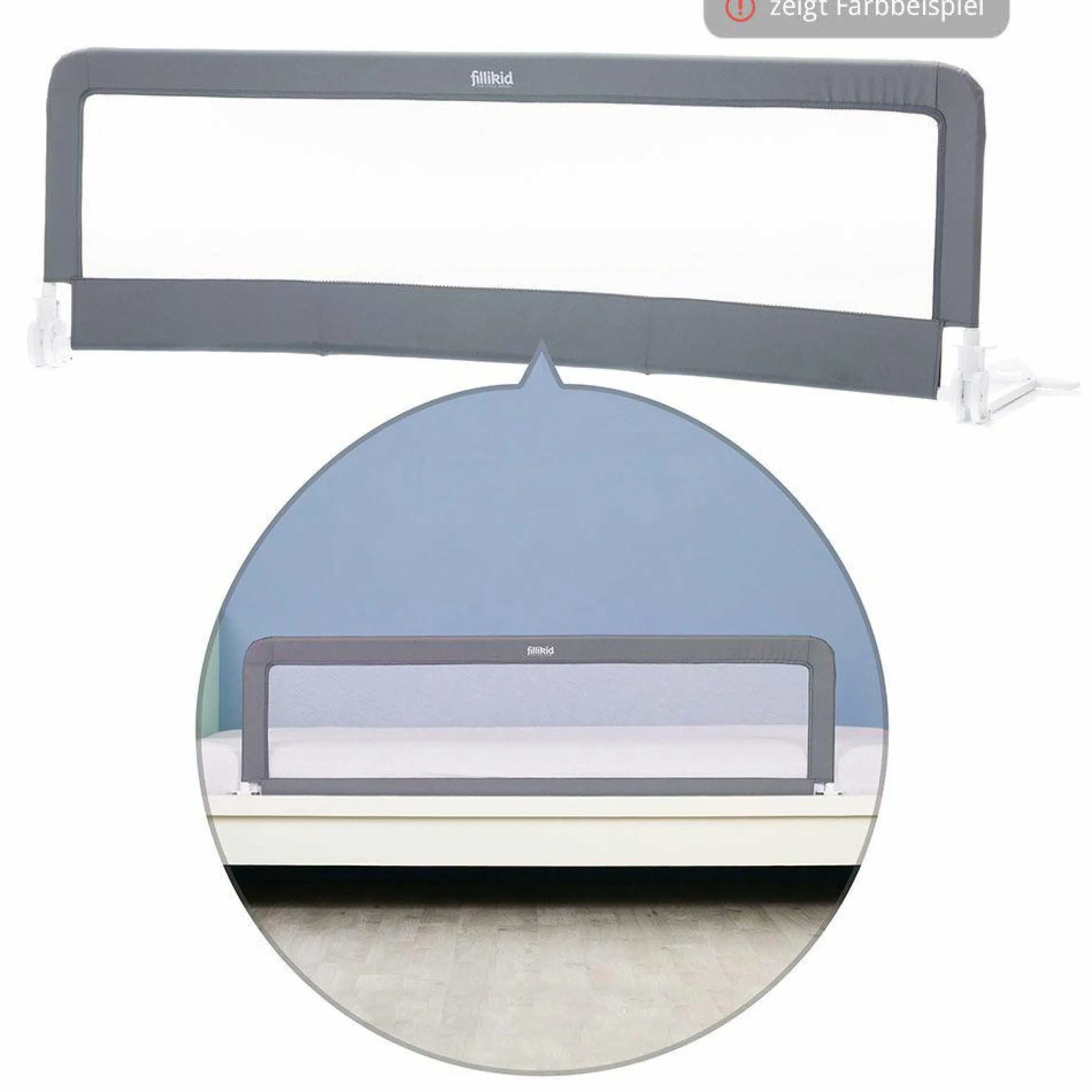 Bettgitter Emma klappbar für Standart & Boxspringbetten 150 x 50 cm - Grau