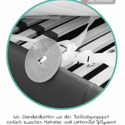 Bettgitter Emma klappbar für Standart & Boxspringbetten 150 x 50 cm - Grau