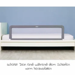 Bettgitter klappbar für Standard & Boxspringbetten 150 x 50 cm - Grau