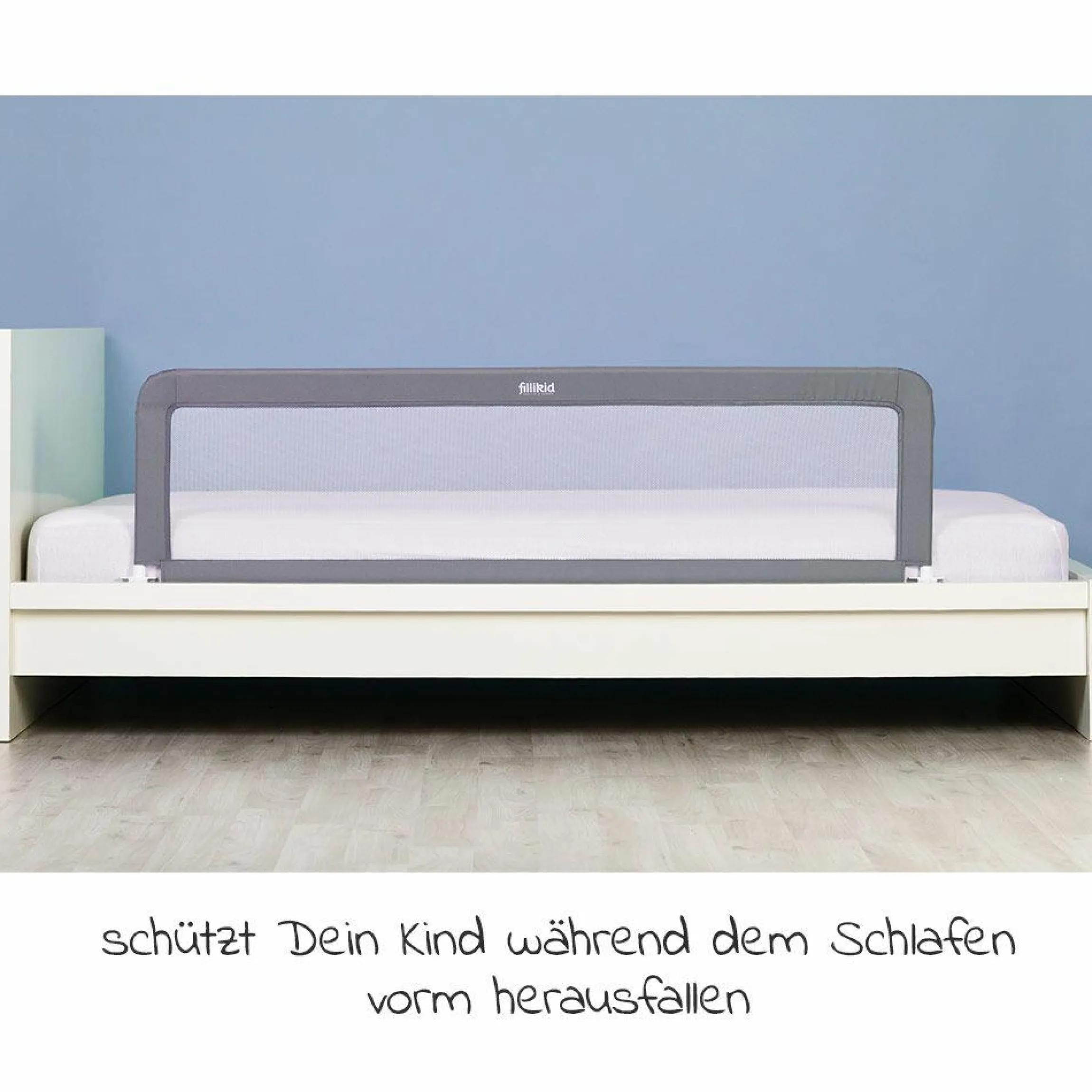 Bettgitter klappbar für Standard & Boxspringbetten 150 x 50 cm - Grau