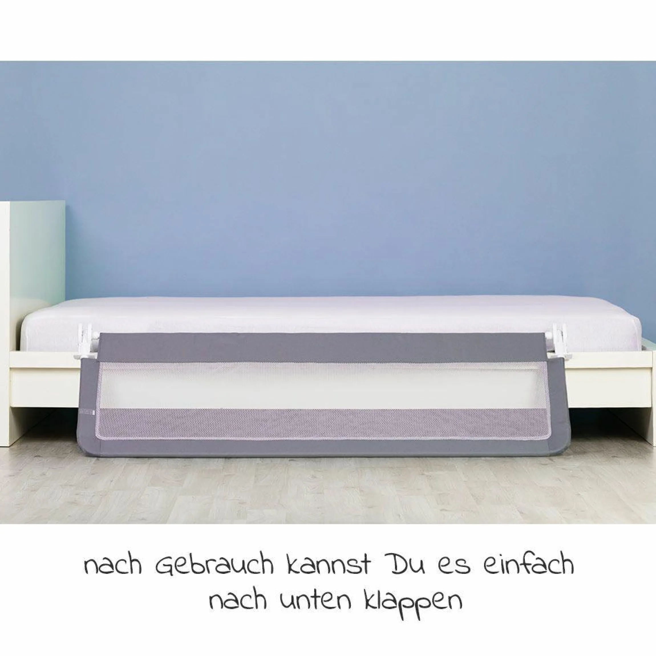 Bettgitter klappbar für Standard & Boxspringbetten 150 x 50 cm - Grau