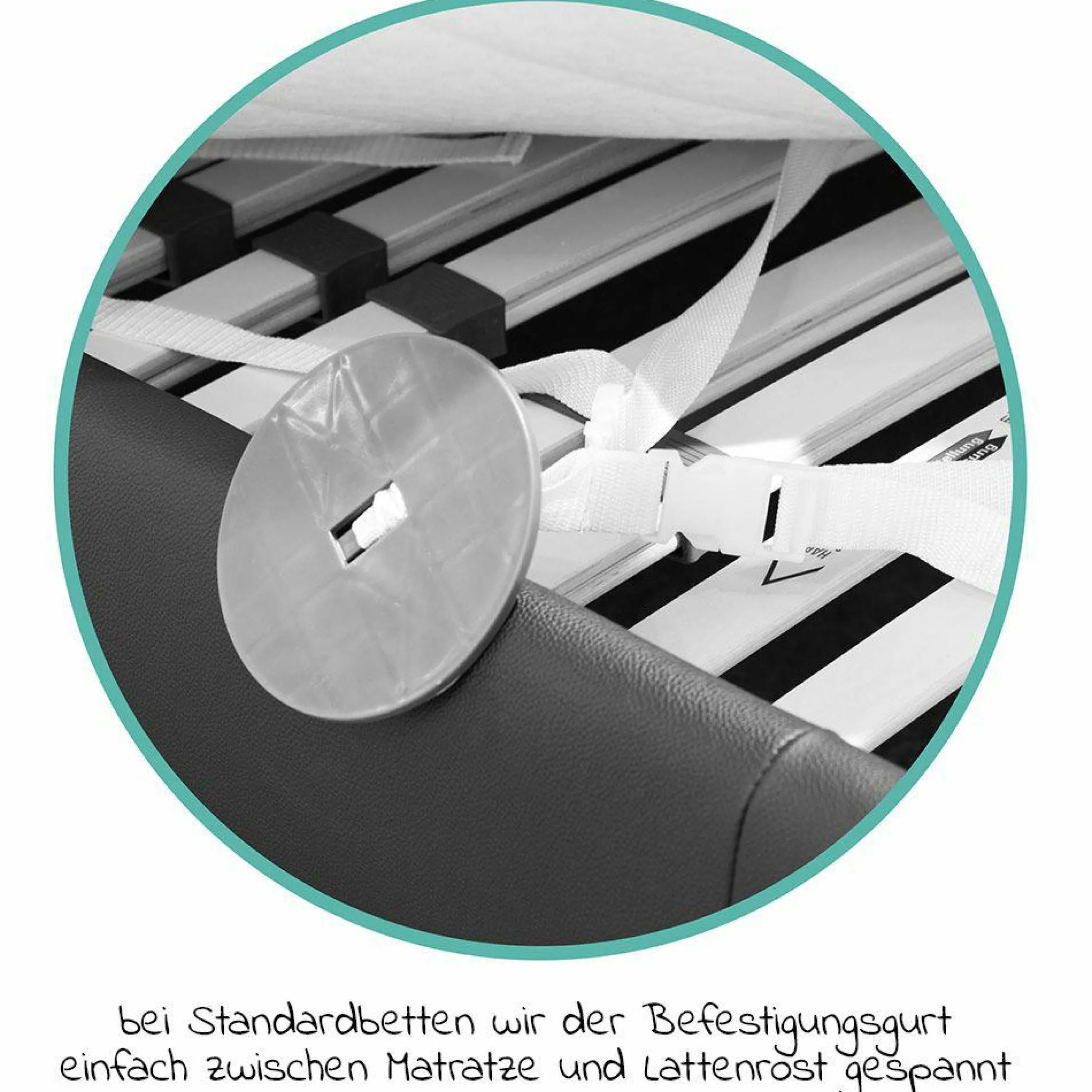Bettgitter klappbar für Standard & Boxspringbetten 150 x 50 cm - Grau