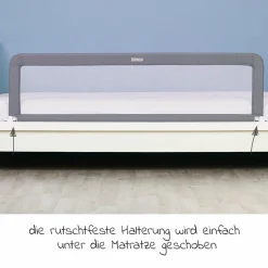 Bettgitter klappbar für Standard & Boxspringbetten 150 x 50 cm - Grau