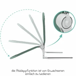 Bettgitter Lara mit Klappmechanismus für Standard- und Boxspringbetten inkl. Spanngurt - Mint