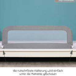 Bettgitter Lara mit Klappmechanismus für Standard- und Boxspringbetten inkl. Spanngurt - Mint