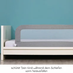 Bettgitter Lara mit Klappmechanismus für Standard- und Boxspringbetten inkl. Spanngurt - Grau