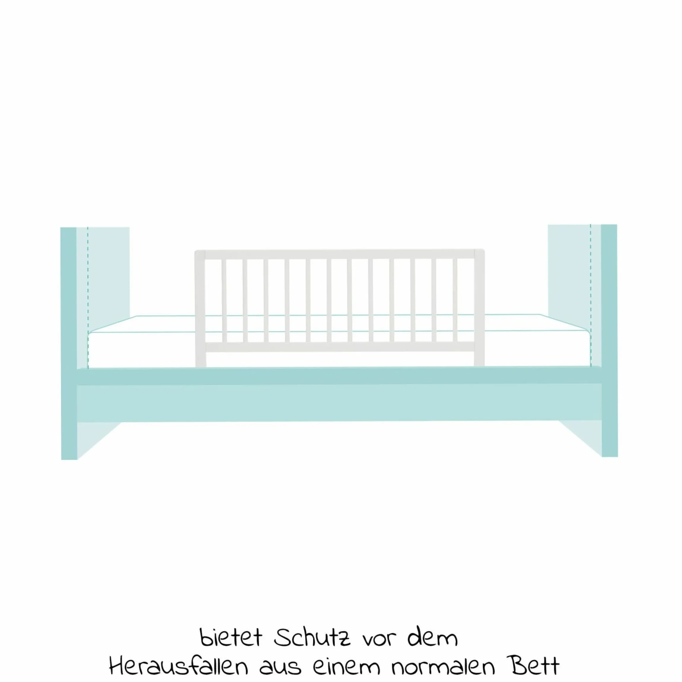 Bettgitter Lea aus massivem Buchenholz 100 x 45 cm - Weiß