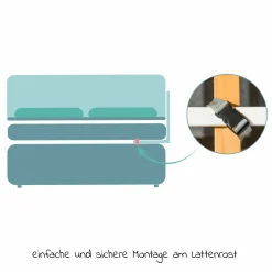 Bettgitter Lea aus massivem Buchenholz 100 x 45 cm - Weiß