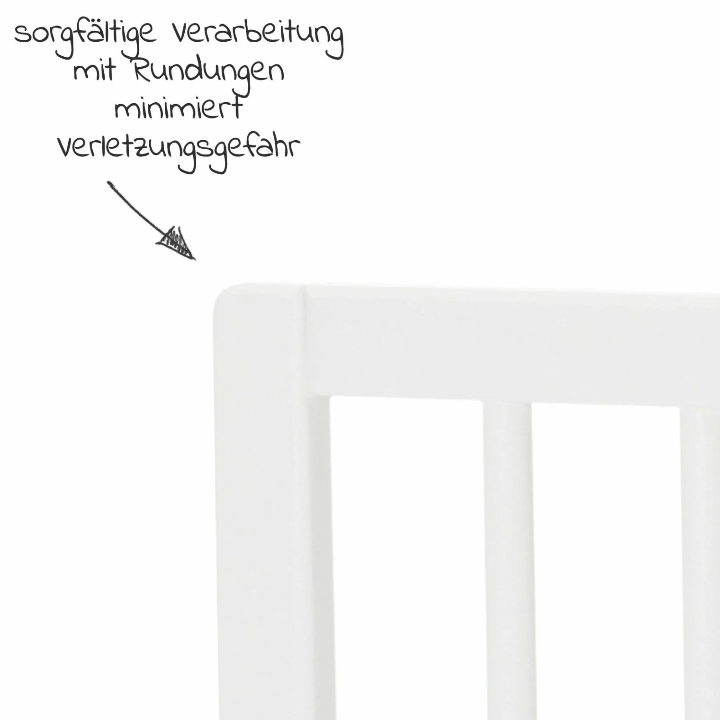 Bettgitter Lea aus massivem Buchenholz 100 x 45 cm - Weiß