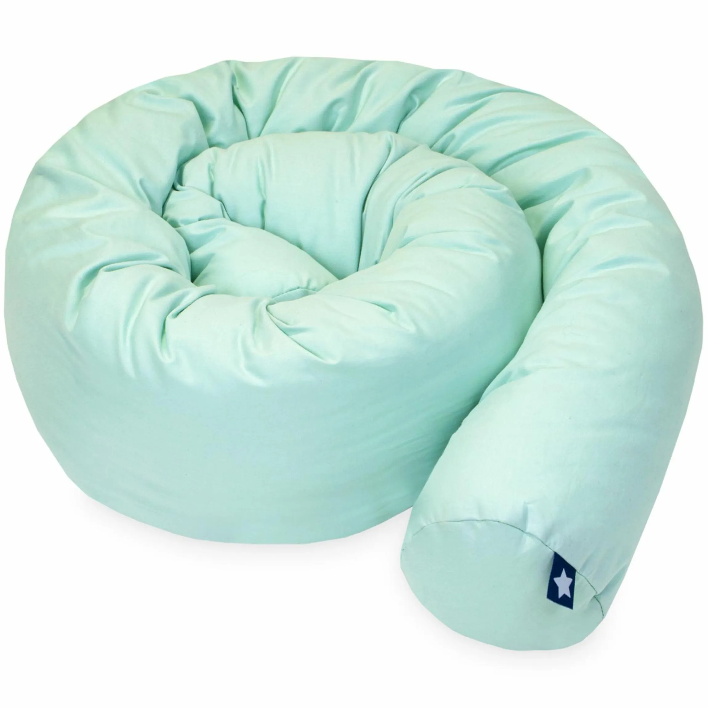 Bettschlange 180 cm - uni Aqua Mint