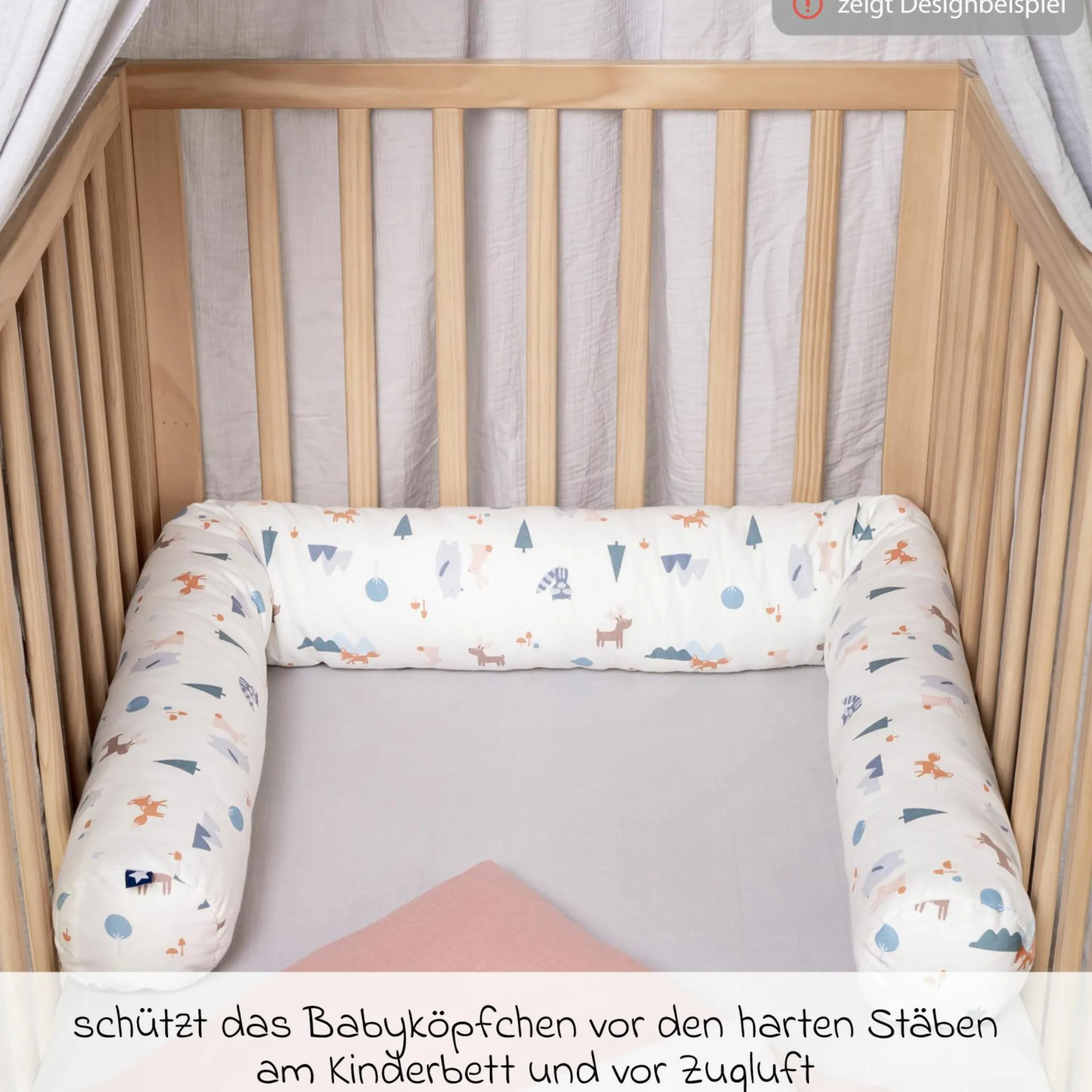 Bettschlange 180 cm - uni Aqua Mint