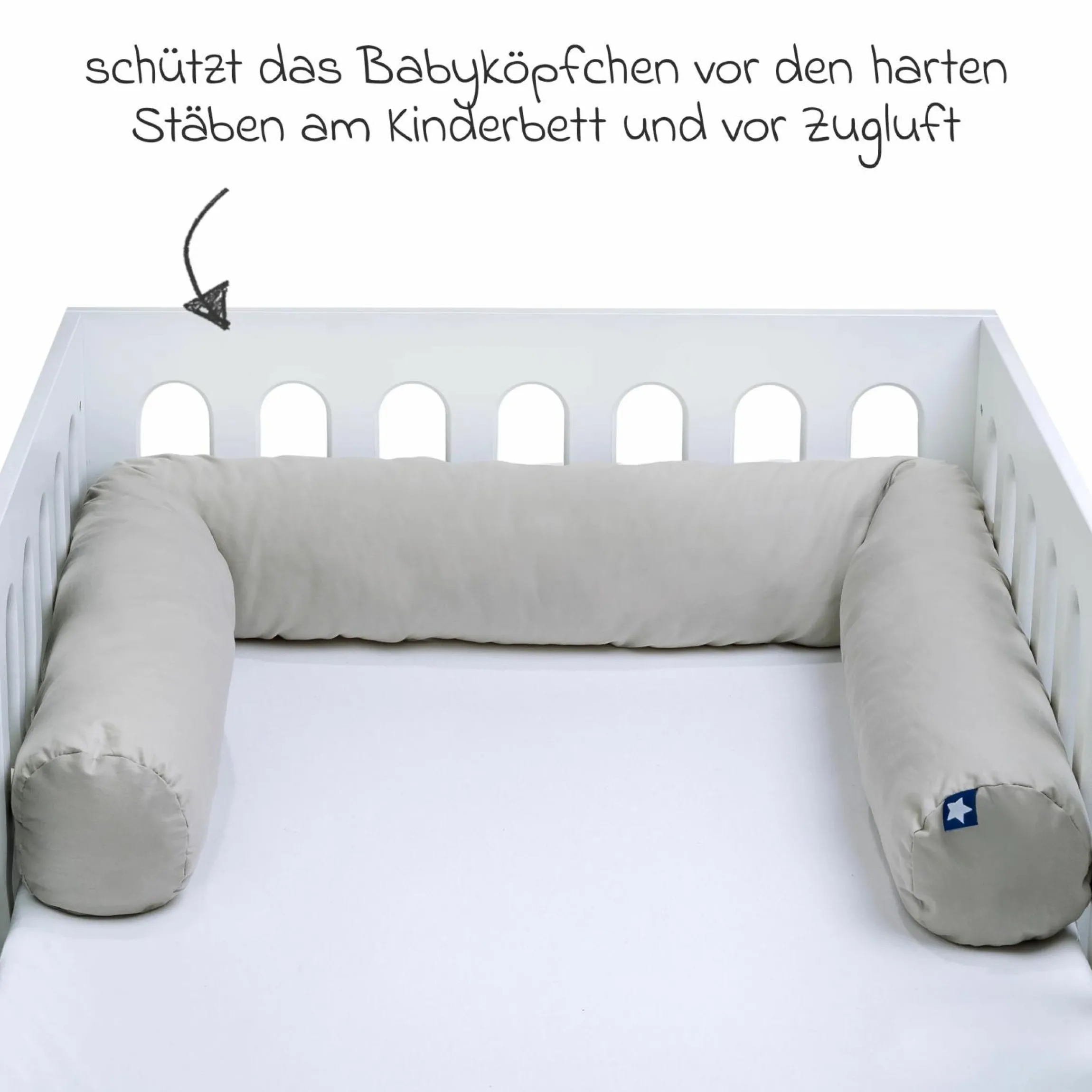 Bettschlange 180 cm - uni Taupe