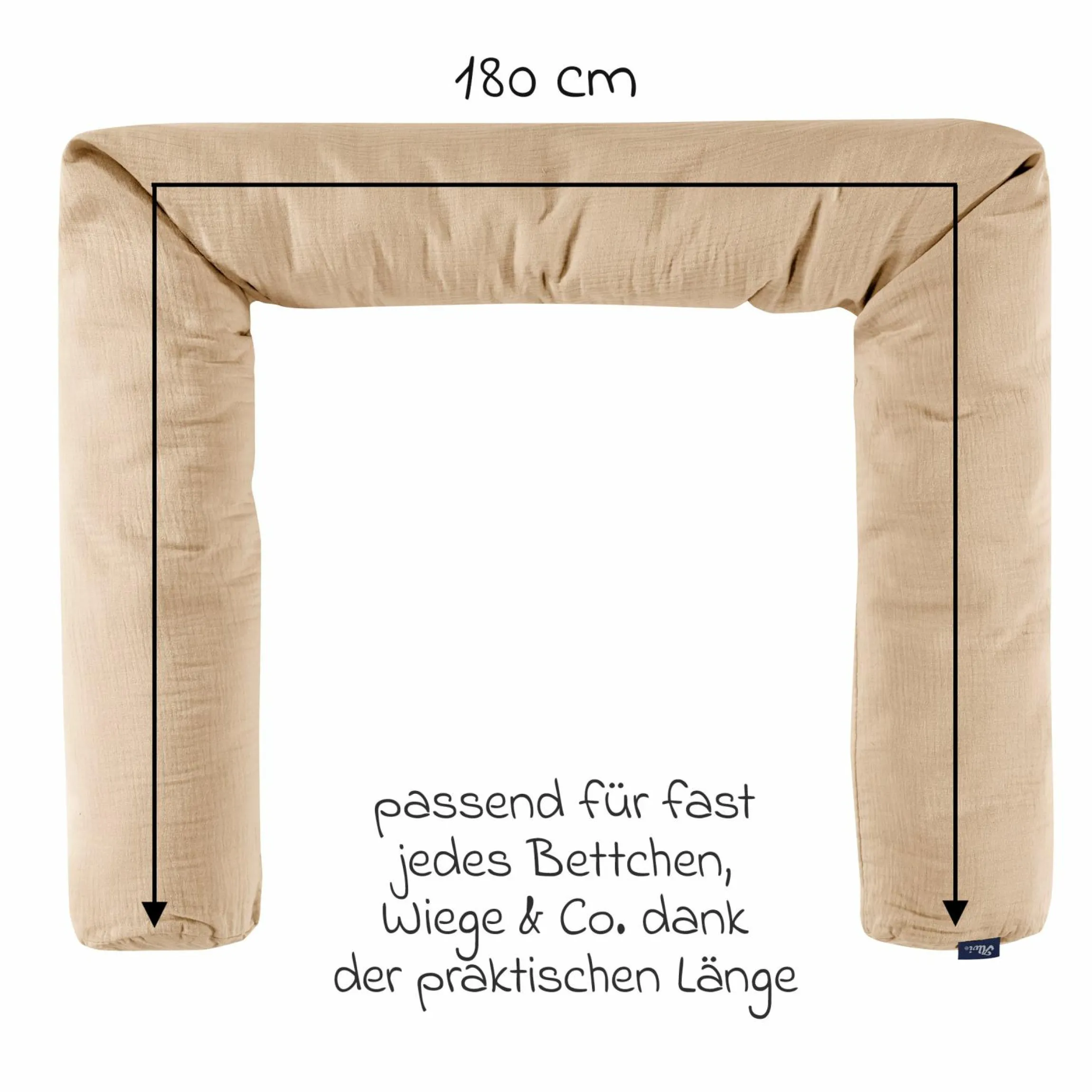 Bettschlange / Schlummer-Lounge Musselin 180 cm - Sand-Beige