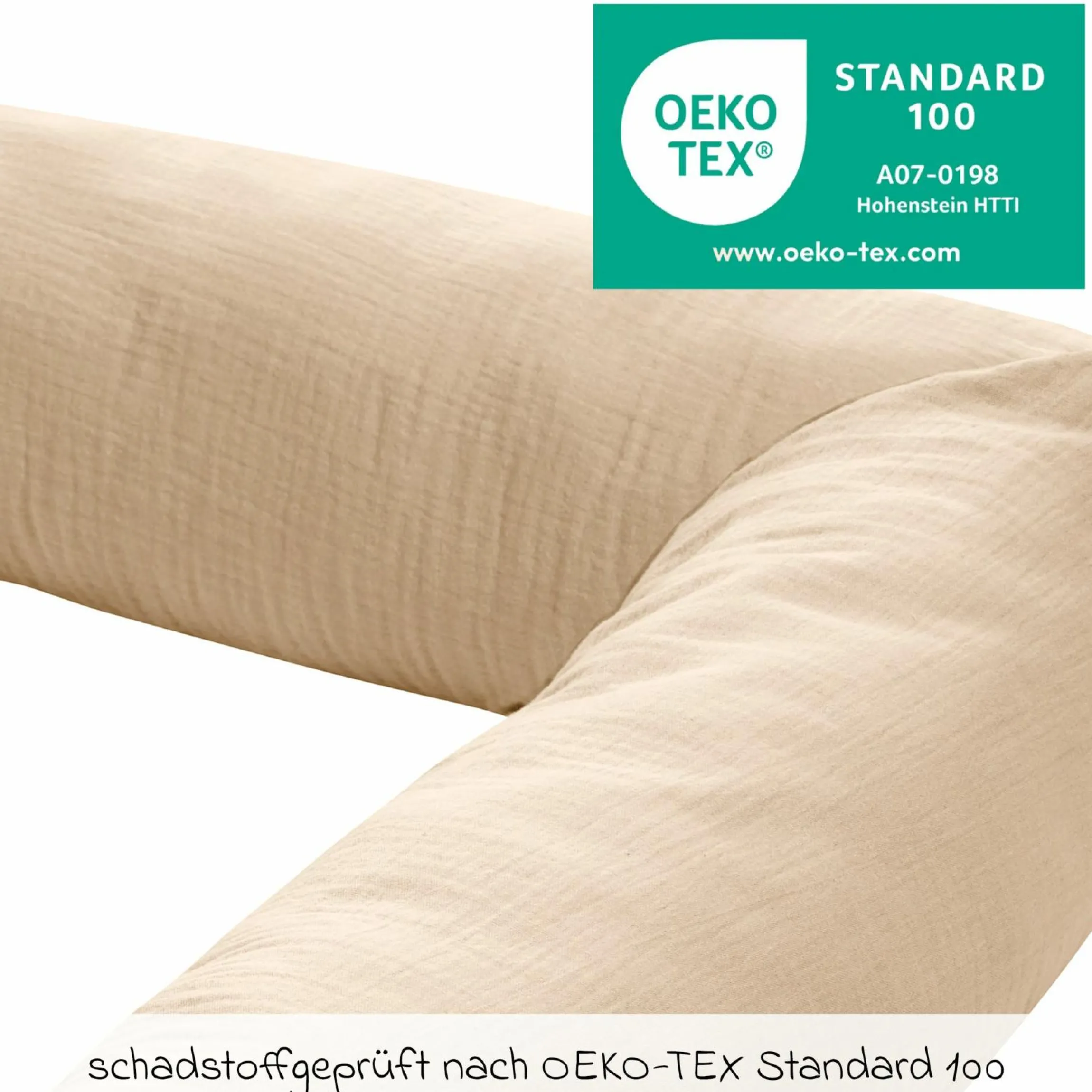Bettschlange / Schlummer-Lounge Musselin 180 cm - Sand-Beige