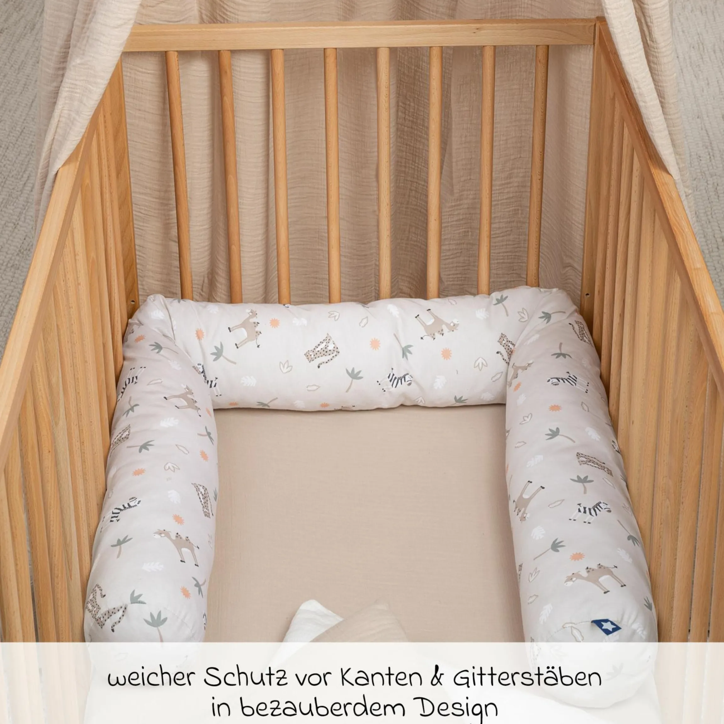 Bettschlange Jersey 180 cm - Savanne Beige