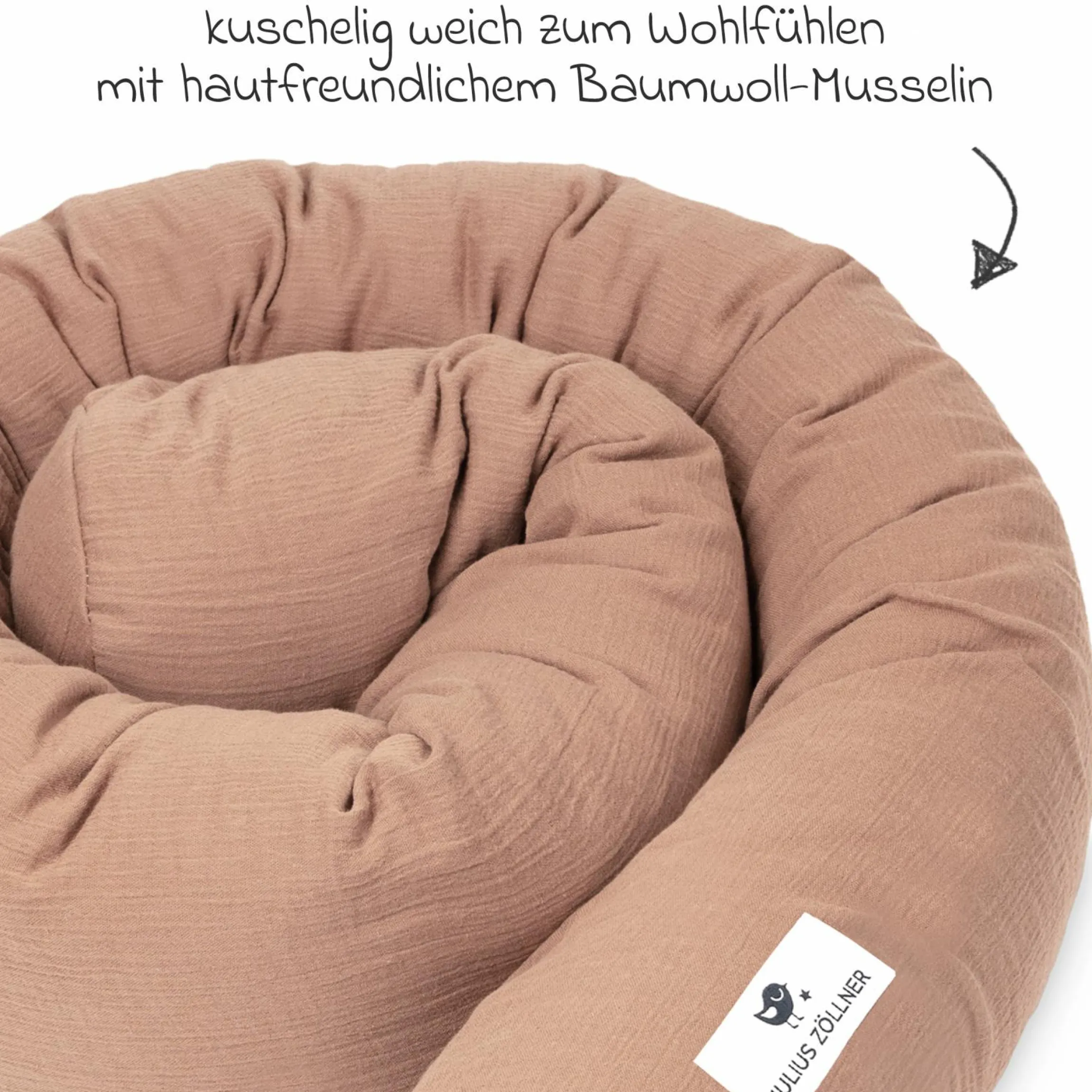 Bettschlange Musselin 180 cm - Dune
