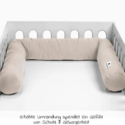 Bettschlange Musselin 180 cm - Sand