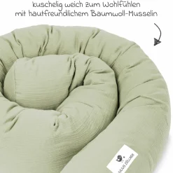 Bettschlange Musselin 180 cm - Lime