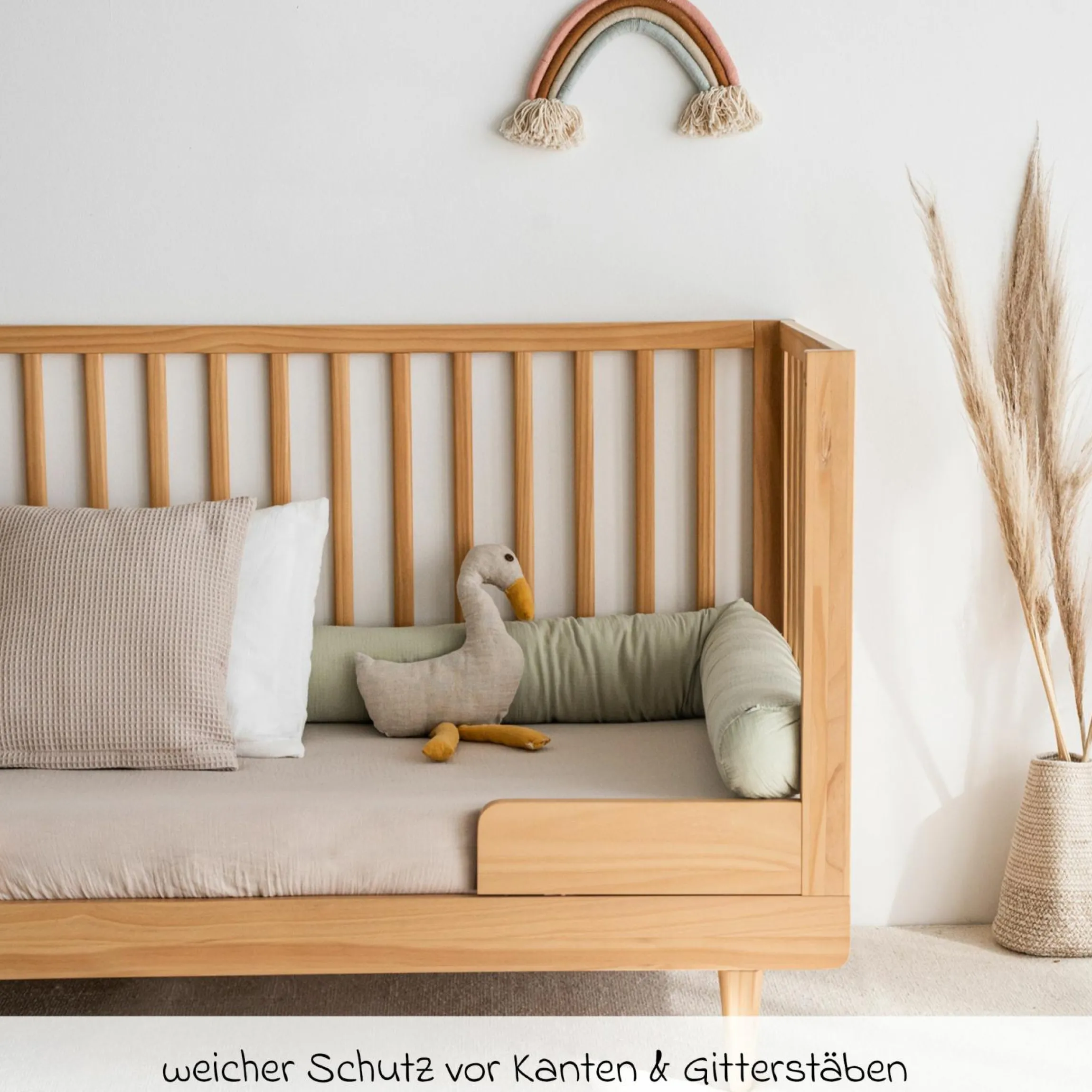 Bettschlange Musselin 180 cm - Lime