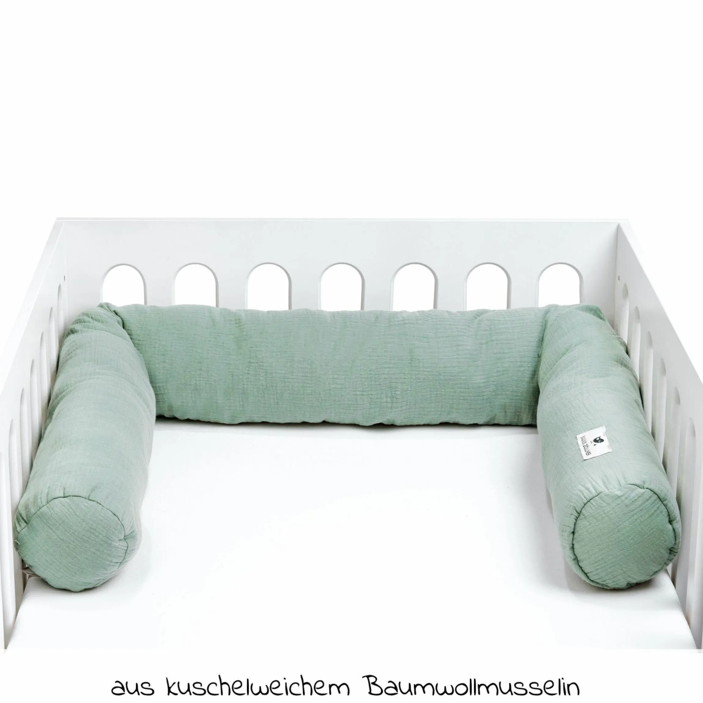 Bettschlange Musselin 180 cm - Grün