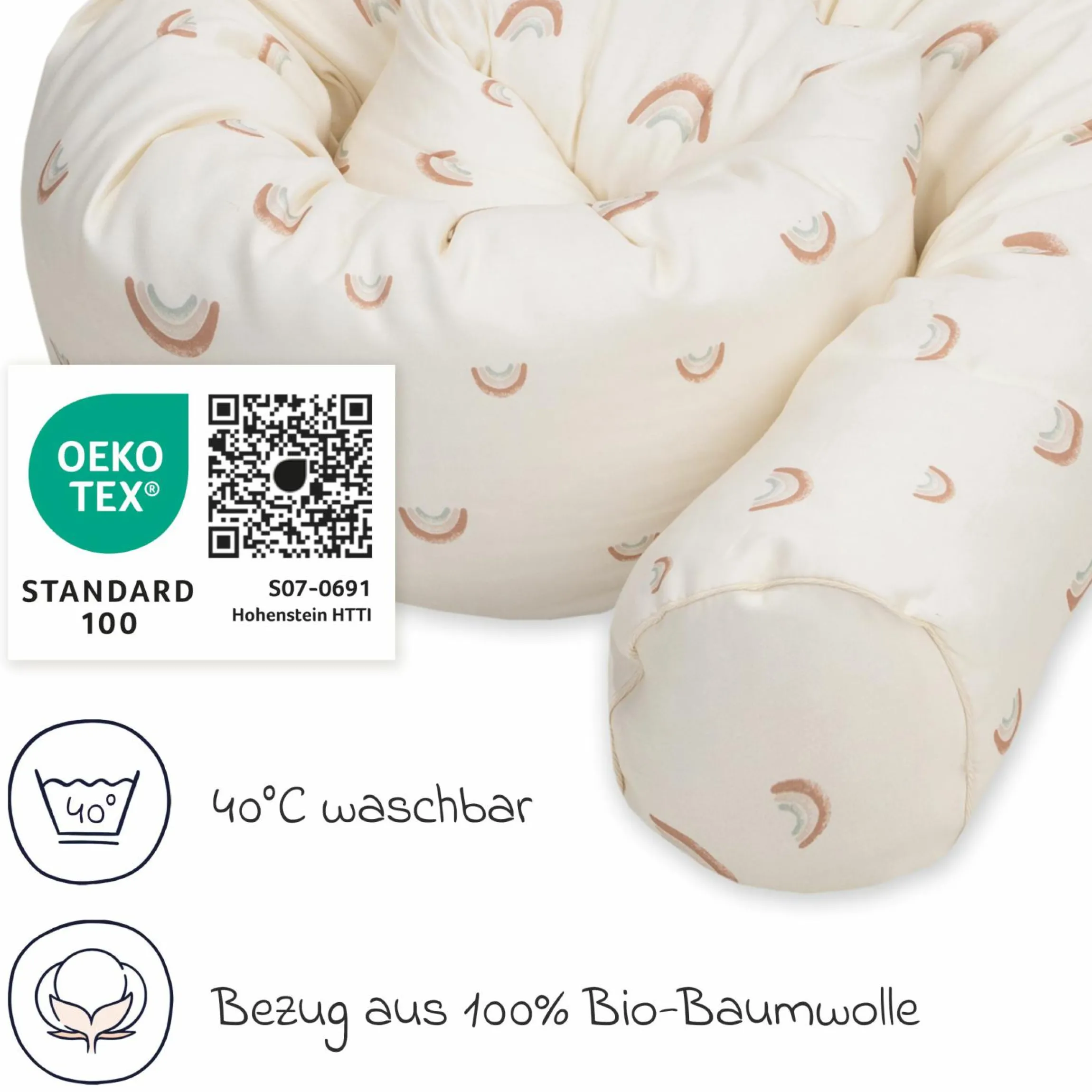 Bettschlange Organic 180 cm - Rainbow
