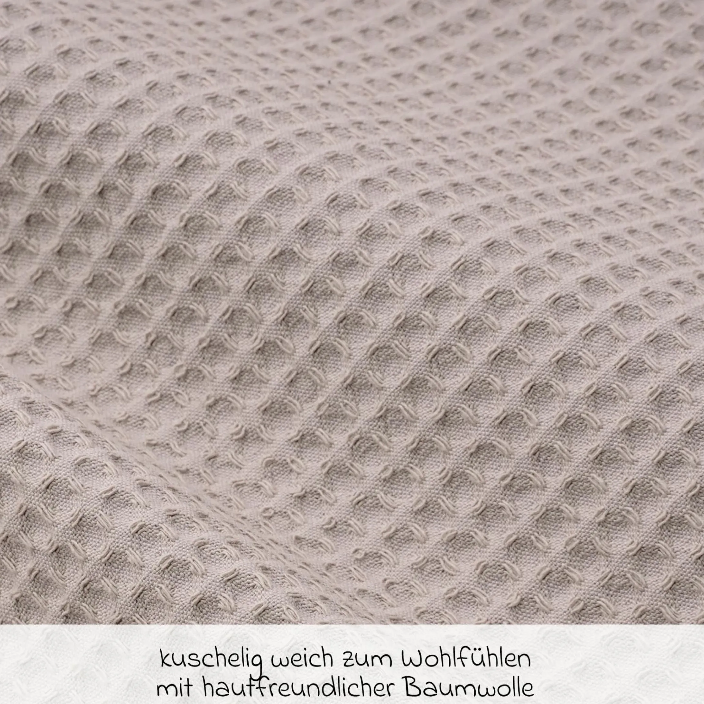 Bettschlange Waffelpique 180 cm - Nougat